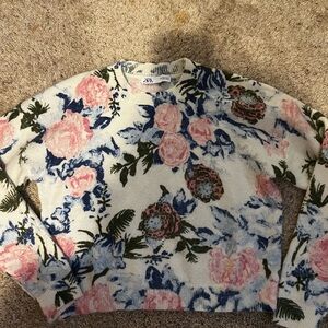 Zara Floral Knit Sweater